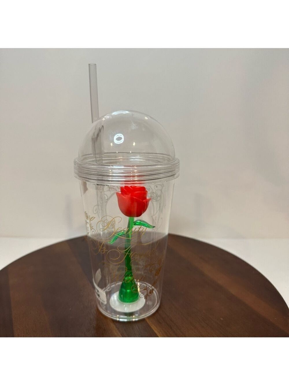 Disney Beauty and the Beast Enchanted Rose Tumbler Cup NWT Beauty From Within